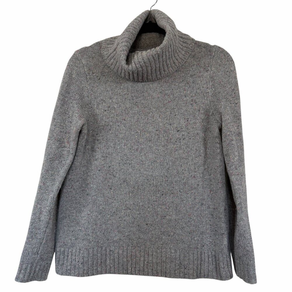 J. Crew Gray Donegal Speckled Lambswool Knit Turtleneck Sweater‎ S Small - Picture 2 of 8